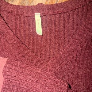 MTS Women's Burgundy V-Neck long sleeve shirt